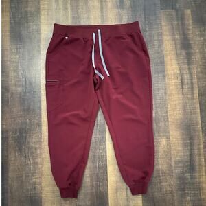 Figs Zamora Burgundy Jogger Scrub Pants Size XXL